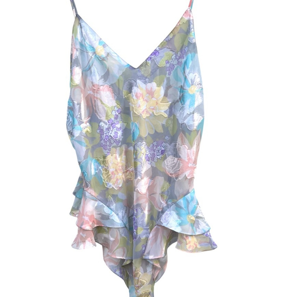 Vintage Fantasies Morgan‎ Taylor Floral Lace Teddy Bodysuit Coquette Girl 90’s L